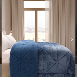 FRAZADA FLANEL CORDERITO AL TONO QUEEN 230 X 240
