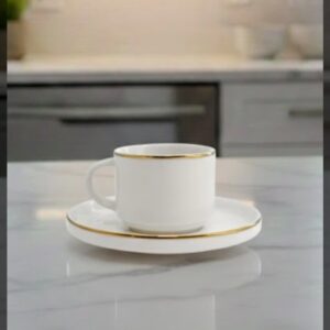 TAZA Y PLATO MACCHIATO SAKURA GOLD 80 ML