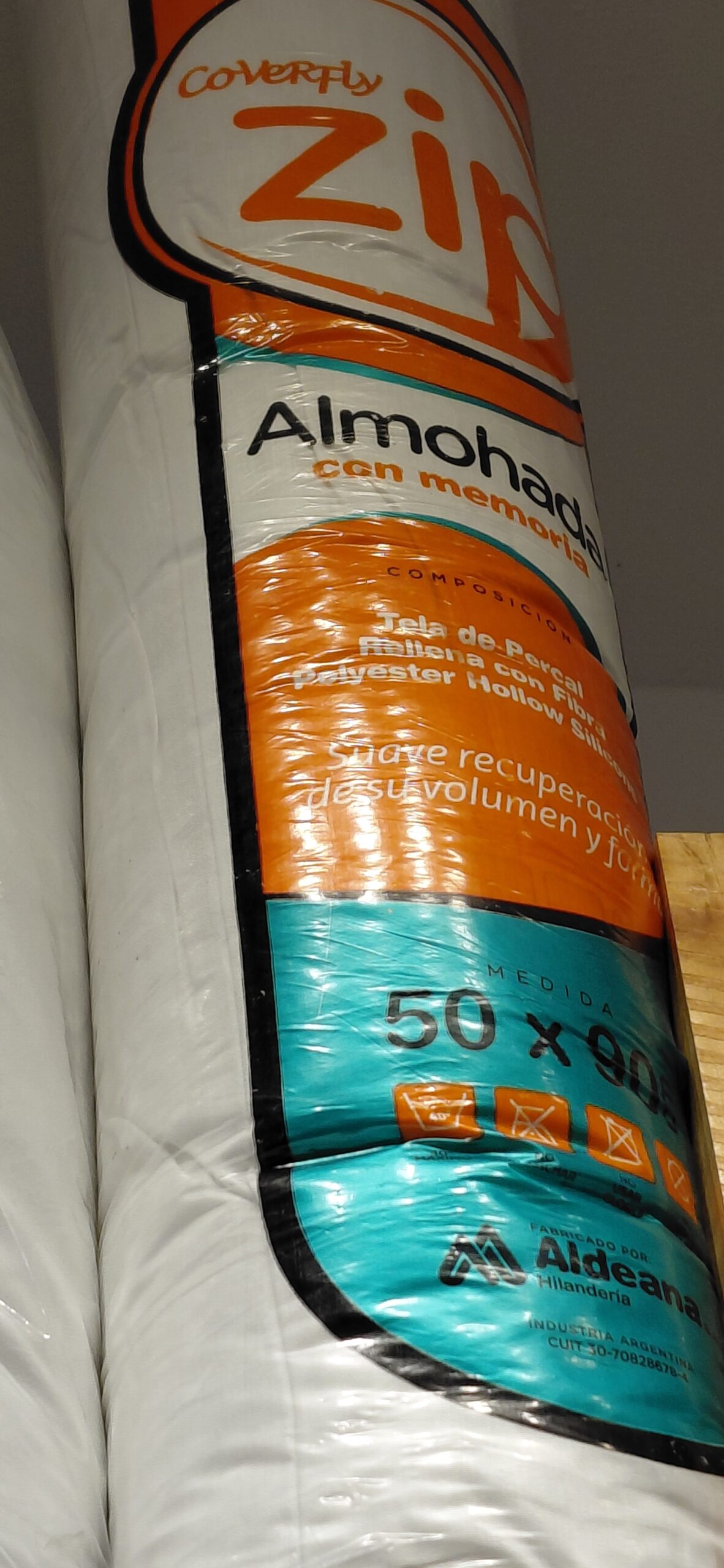 ALMOHADA ZIP COMPRIMIDA 50X90