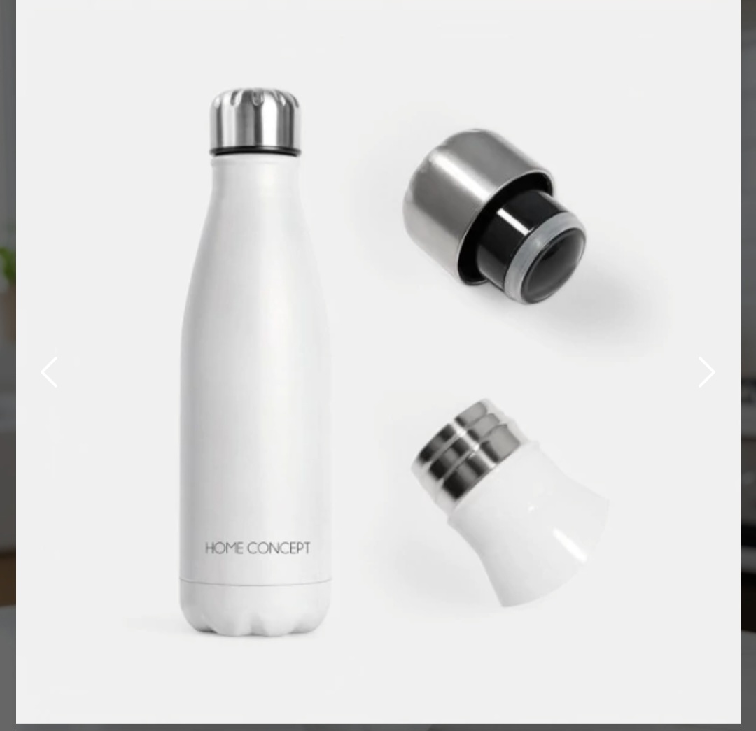 botella home concept acero inox blanca