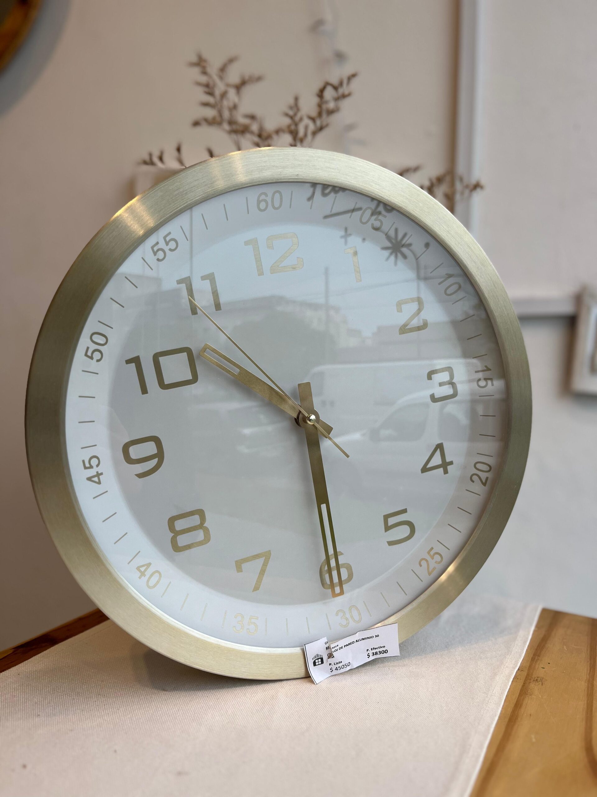 reloj de pared aluminio 30 cm