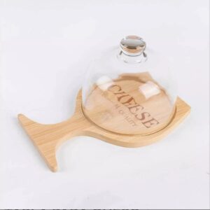 tabla para queso + campana de vidrio