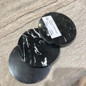 POSAVASOS DE MARMOL CIRCULAR NEGRO X 4