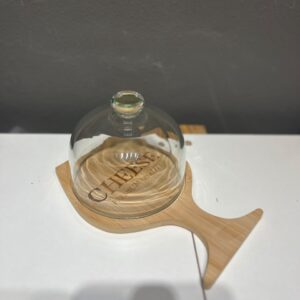 tabla para queso + campana de vidrio