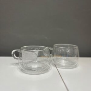 taza doble vidrio 220 ml x 2 en caja