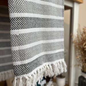 MANTA FRANJA GRIS Y NEGRO 1,25 X 1,50