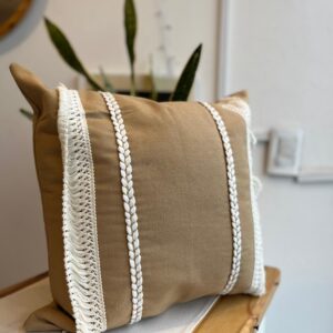 FUNDA ALMOHADON CROCHET LINEA DORADA